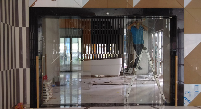 中山市天悦城平移感应门工程